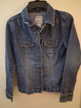 Old Navy Denim Button-Front Jacket in Blue Wash